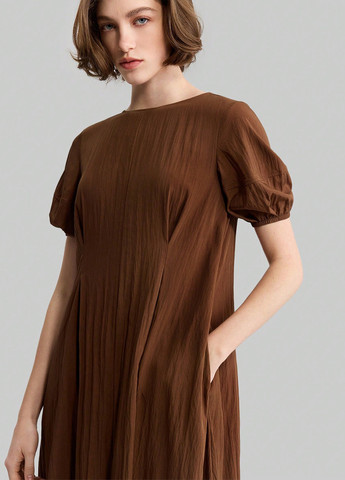 Коричнева кежуал сукня а-силует SHEIN однотонна