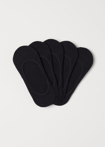 Носки (5 пар) H&M однотонные чёрные кэжуалы