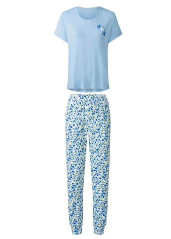 Голубая всесезон пижама (футболка, брюки) футболка + брюки Esmara