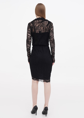 Чорна коктейльна сукня сукня-водолазка, футляр Pinko однотонна