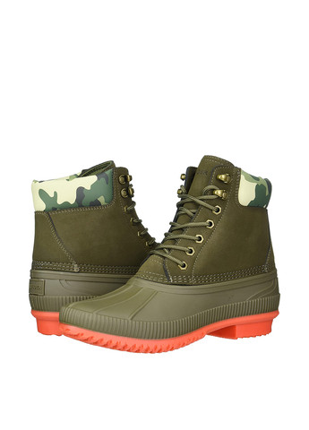 Зеленые мужские ботинки берцы со шнурками