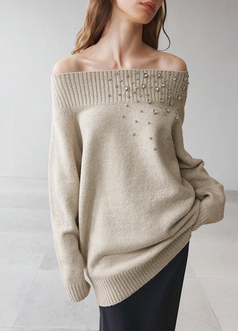 Світло-бежевий демісезонний светр SHEIN