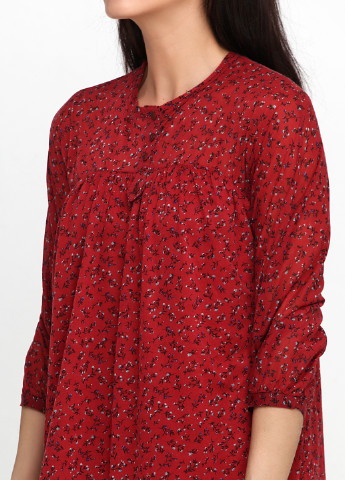 Красное кэжуал платье Zara с цветочным принтом