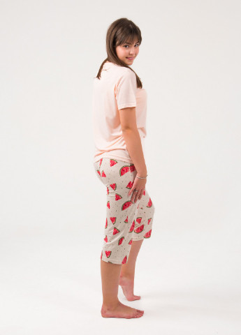 Персиковая всесезон пижама жеская Наталюкс 44-2632