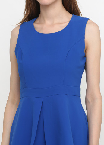 Синя коктейльна платье з спідницею-сонце Exclusive collection однотонна