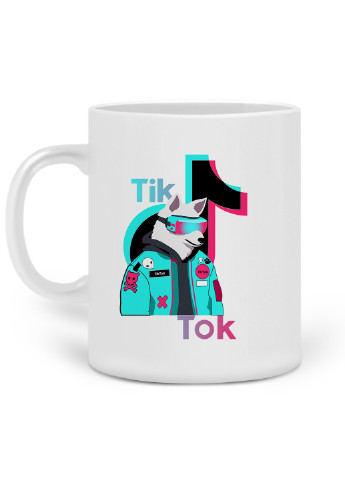 Кружка Волк ТікТок (Wolf TikTok) 330 мл горнятко керамічне (20259-1645) MobiPrint (219778147)