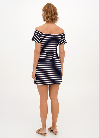 Синя кежуал сукня з відкритими плечима, силуетна Imperial в смужку