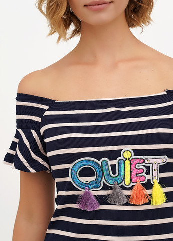 Синя кежуал сукня з відкритими плечима, силуетна Imperial в смужку