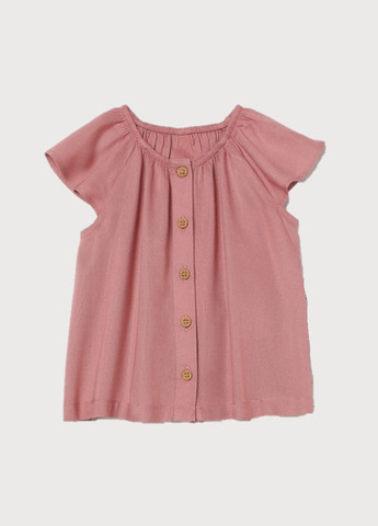 Темно-розовая однотонная блузка H&M летняя