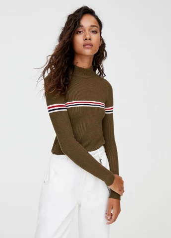 Гольф,хаки в полоску, Pull & Bear (251550472)
