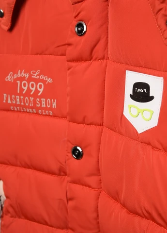 Помаранчева зимня куртка дитяча єврозима помаранчева з капюшоном Let's Shop