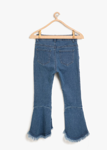Капри KOTON однотонные голубые джинсовые хлопок