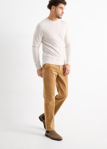 Светло-коричневые кэжуал демисезонные прямые брюки C&A