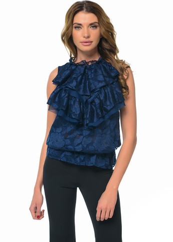 Темно-синяя летняя блуза Arefeva