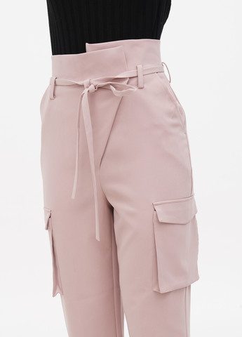 Светло-розовые кэжуал демисезонные зауженные, карго брюки NA-KD