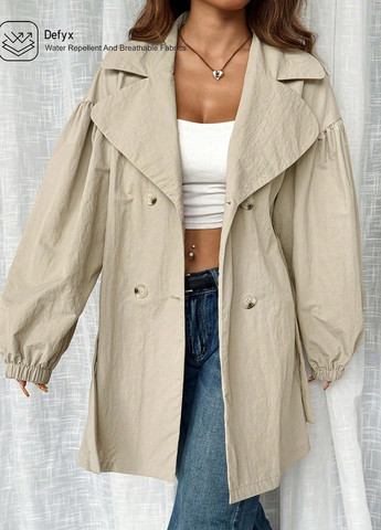 Плащ SHEIN тренчкот на гудзиках демісезон (332313258)