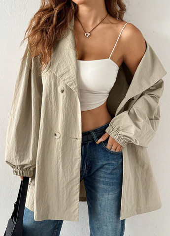 Плащ SHEIN тренчкот на гудзиках демісезон (332313258)