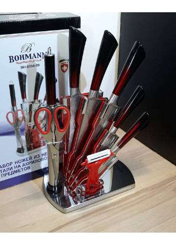 Набор кухонных ножей BH-8004-09 9 предметов Bohmann комбинированные,