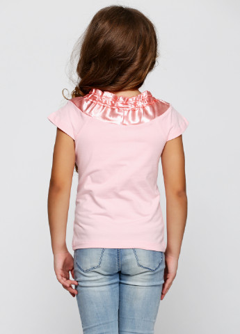 Розовая летняя футболка с коротким рукавом Vidoli