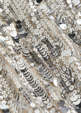 Серебряное коктейльное платье на запах H&M однотонное