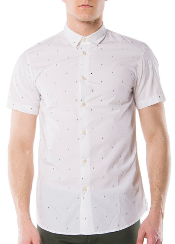 Белая кэжуал рубашка с рисунком JACK&JONES с коротким рукавом