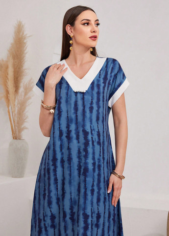 Комбинированное кэжуал платье а-силуэт SHEIN колор блок