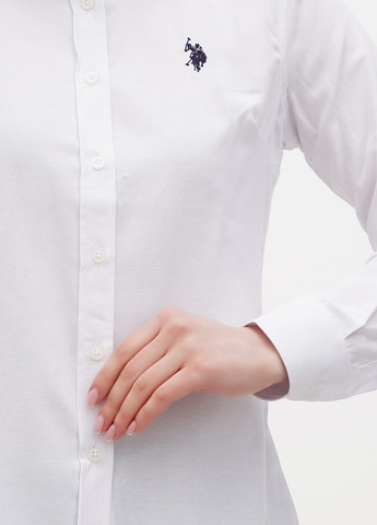 Белая классическая рубашка однотонная U.S. Polo Assn.