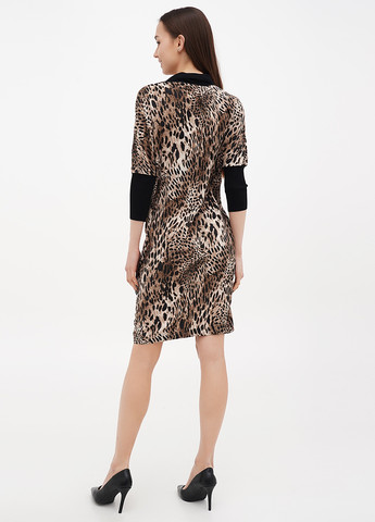 Комбинированное кэжуал платье Sassofono леопардовый