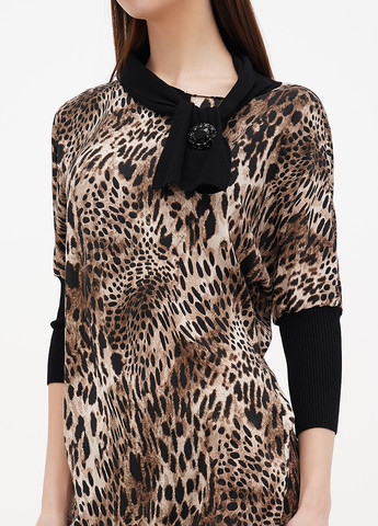 Комбинированное кэжуал платье Sassofono леопардовый