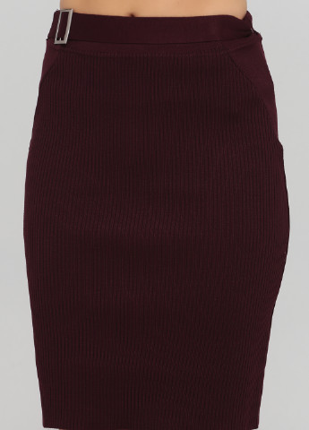 Бордовая кэжуал однотонная юбка No Brand карандаш