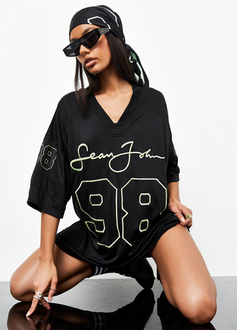 Черное кэжуал платье платье-футболка Missguided с рисунком