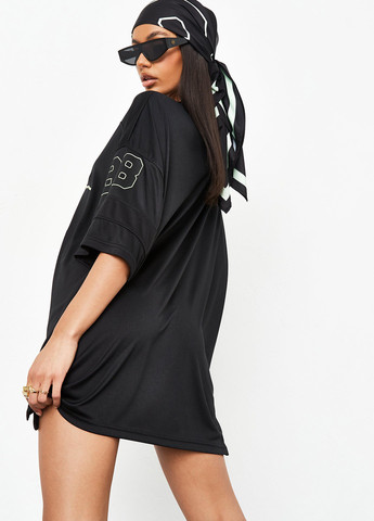 Черное кэжуал платье платье-футболка Missguided с рисунком
