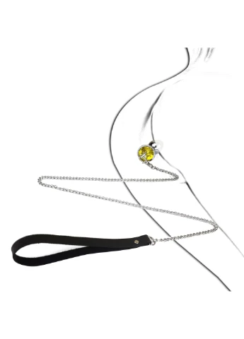 Металлическая анальная пробка Metal Anal Plug with Leash size S с поводком Art of Sex (254973637)