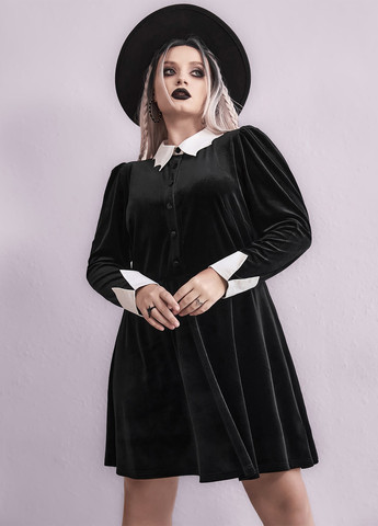 Черное кэжуал платье клеш SHEIN однотонное