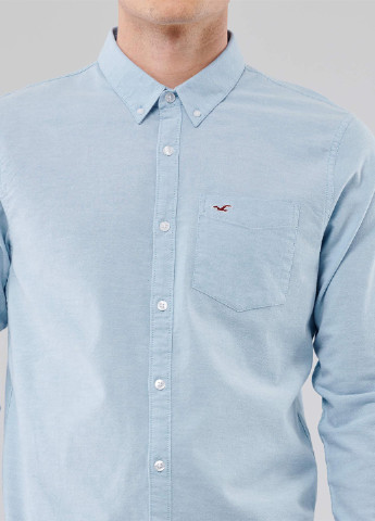 Голубой кэжуал рубашка однотонная Hollister
