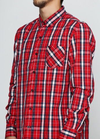 Красная кэжуал рубашка в клетку Яavin с длинным рукавом