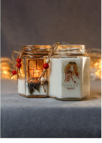 Новорічна подарункова handmade свічка "Дівчина" 38-40 годин горіння BeautlyMaysternya (255288276)