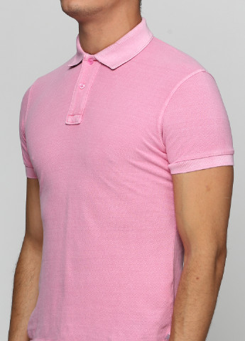Розовая футболка-поло для мужчин Stone Washed однотонная