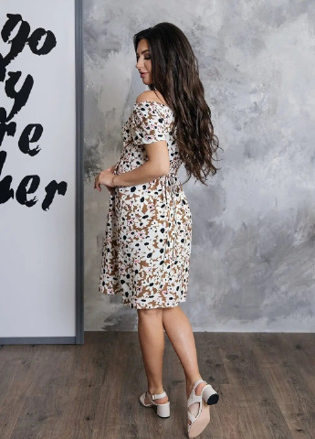Коричневое нежное летнее платье для беременных с цветочным принтом хлопковое коричневое To Be с цветочным принтом