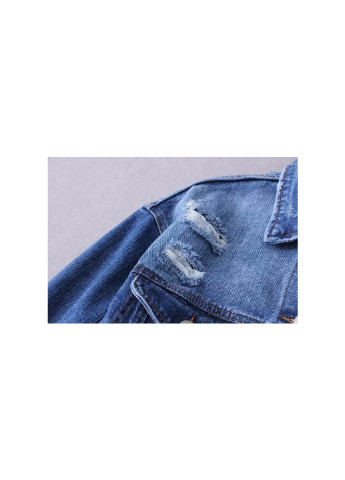Синя демісезонна куртка жіноча джинсова з контрастною вставкою surge Berni Fashion 55397