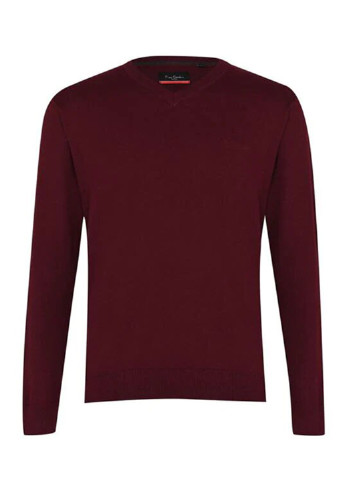 Темно-бордовий демісезонний пуловер пуловер Pierre Cardin
