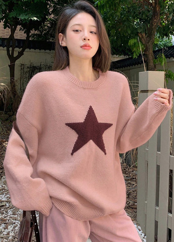 Розовый демисезонный свитер SHEIN