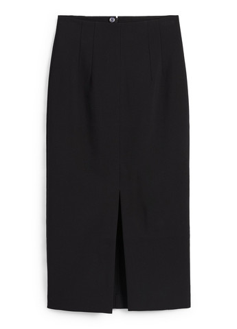 Черная офисная однотонная юбка C&A карандаш