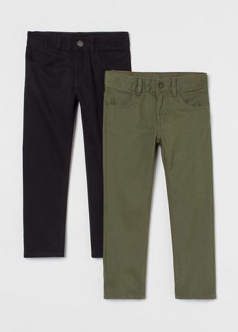 Комбинированные кэжуал демисезонные брюки прямые H&M