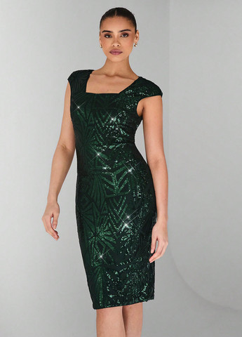 Темно-зелена вечірня, кежуал сукня футляр SHEIN однотонна