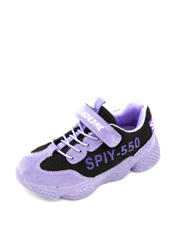 Детские фиолетовые осенние кроссовки Violeta Wonex на шнурках для девочки
