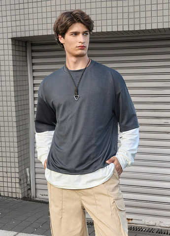 Лонгслів SHEIN колор блок комбінований кежуали поліестер