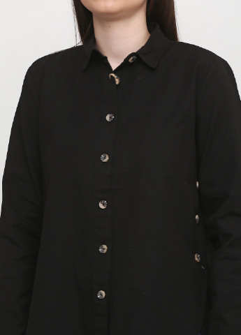 Черная кэжуал рубашка однотонная Madoc Jeans