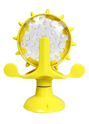 Іграшка-годівниця пластикова на присосці для корму для кішок 17х13х7см см (473620-Prob) Жовта Unbranded (255621728)