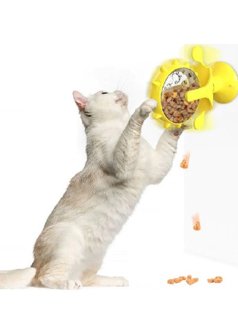 Игрушка-кормушка пластиковая на присоске для корма для кошек 17х13х7см см (473620-Prob) Желтая Unbranded (255621728)